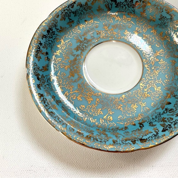 Vintage Teacup & Saucer - Blue & Gold - Picture 7 of 9